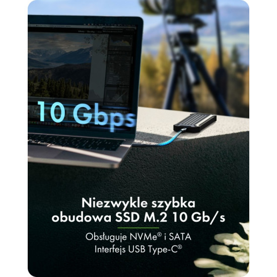 Obudowa M.2 NVMe i SATA USB 3.2 Gen 2, 10 Gbit/s IB-1827MCP-C31