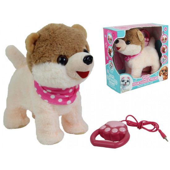 Maskotka interaktywna Piesek chodzący na smyczy