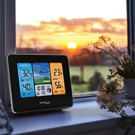 Stacja pogodowa kolorowa WiFi bezprzewodowa GB522 DCF fazy księzyca