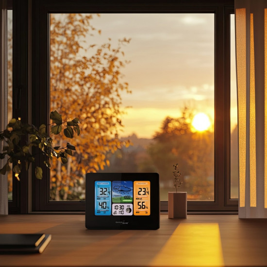 Stacja pogodowa kolorowa WiFi bezprzewodowa GB522 DCF fazy księzyca