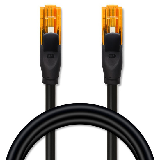 Kabel patchcord UTP | kat.6 | 2 x RJ-45 | High speed 1Gb/s |     Pozłacane styki | 25m | Czarny 