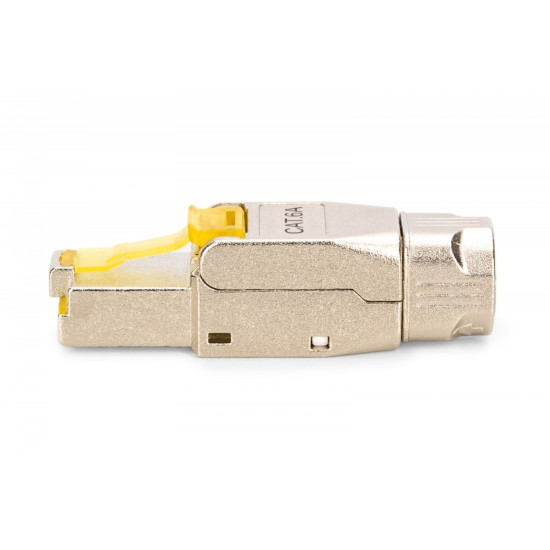 Wtyk modularny RJ45 kat.6A, PoE++, 10GbE, STP, ekranowany, beznarzędziowy, zakręcany, metalowy, AWG 22-27, linka/drut