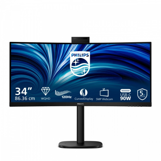 Monitor 34 cale 34B2U3600CH Curved VA HDMIx2 DP HAS USB-C RJ45 KVM