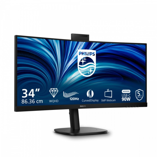 Monitor 34 cale 34B2U3600CH Curved VA HDMIx2 DP HAS USB-C RJ45 KVM