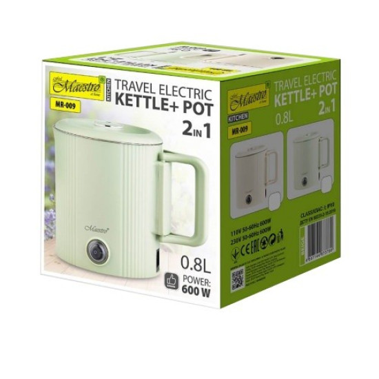 Czajnik elektryczny / garnek turystyczny 2w1  0,8l  600W  MR-009-MINT