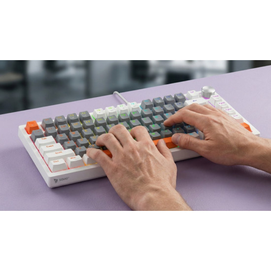 Klawiatura magnetyczna ASTRAL White OUTEMU White jade RGB 3 kolory keycapów