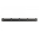 Panel krosowy (patch panel) 19' 24x RJ45, LSA pion, kat.6, nieekranowany, 1U, prowadnica kabli, pola opisowe, Czarny