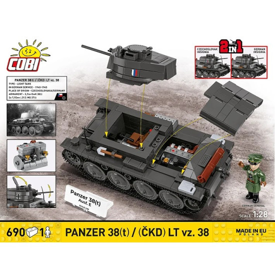 Klocki Panzer 38 LT VZ.38 690 elementów