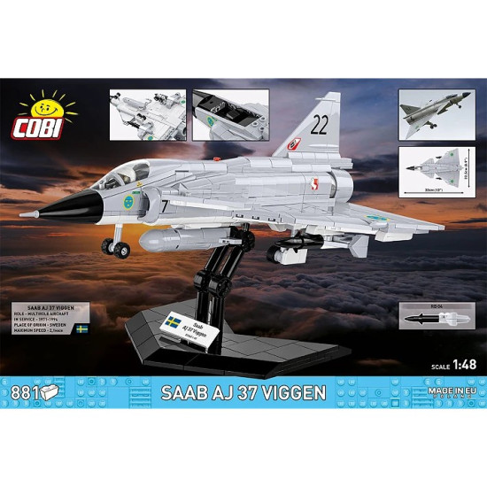 Klocki Saab AJ 37 Viggen 881 elementów