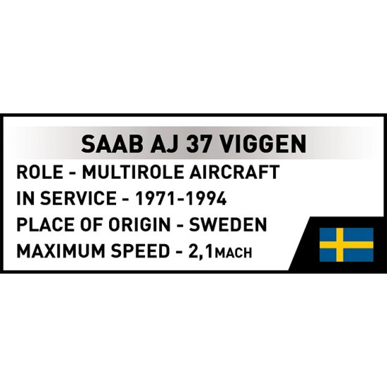 Klocki Saab AJ 37 Viggen 881 elementów