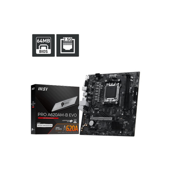 Płyta główna PRO A620AM-B EVO AM5 2DDR5 HDMI/VGA mATX 