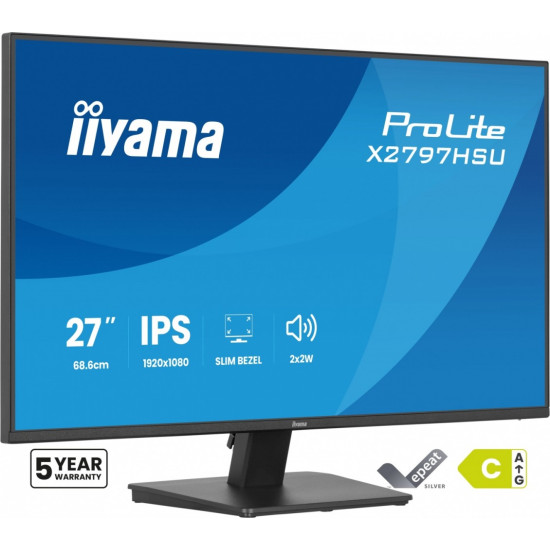 Monitor  ProLite 27 cali X2797HSU-B1  IPS,FHD,HDMI,DP,120Hz,350CD,2xUSBv3.2,  2xUSB-C, GW 5lat 