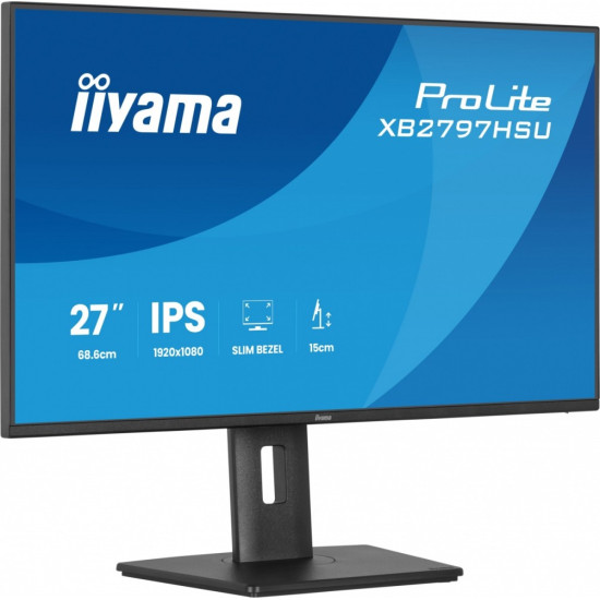 Monitor ProLite 27 cali XB2797HSU-B1 IPS,FHD,HDMI,DP,120Hz,2xUSBv3.2,        2xUSB-C, 350 CD, 2x2W, HAS 150/PIVOT