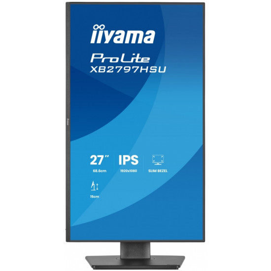 Monitor ProLite 27 cali XB2797HSU-B1 IPS,FHD,HDMI,DP,120Hz,2xUSBv3.2,        2xUSB-C, 350 CD, 2x2W, HAS 150/PIVOT