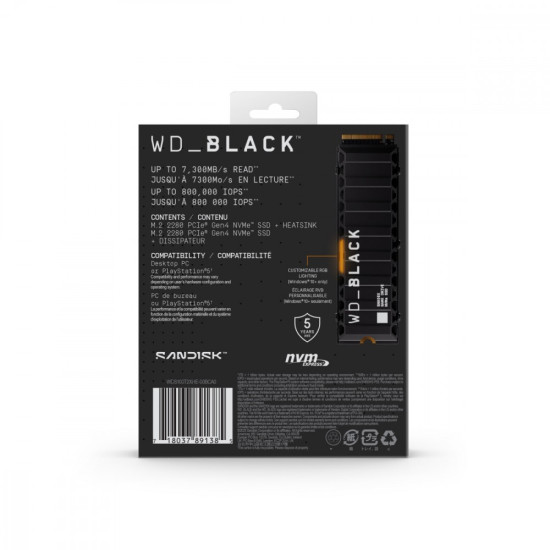 Dysk SSD WD Black 1TB SN850X NVMe M.2 PCIe Radiator