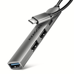 HUE-STC HUB 4-portowy  1x USB-A 5Gbps, 2x USB2.0 + 1x USB-C 2.0, 12cm kabel USB-C