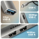 HUE-STC HUB 4-portowy  1x USB-A 5Gbps, 2x USB2.0 + 1x USB-C 2.0, 12cm kabel USB-C