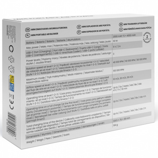 Mini dmuchawa akumulatorowa MD-01 