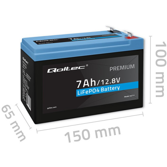 Akumulator LiFePO4 Litowo-Żelazowo-Fosforanowy | 12.8V |  7Ah |  89.6Wh | BMS 