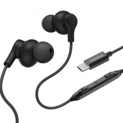 Słuchawki douszne Curly USB-C czarne 