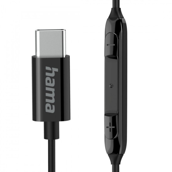 Słuchawki douszne Curly USB-C czarne 