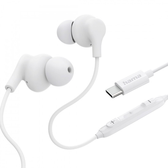 Słuchawki douszne Curly USB-C białe 