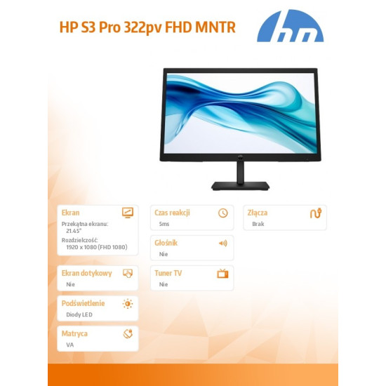 Monitor S3 Pro 322pv 21.45 FHD  9U5A2AA#ABB