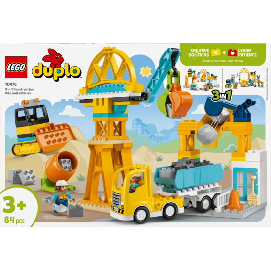 Klocki DUPLO 10476 Plac budowy z pojazdami 3 w 1