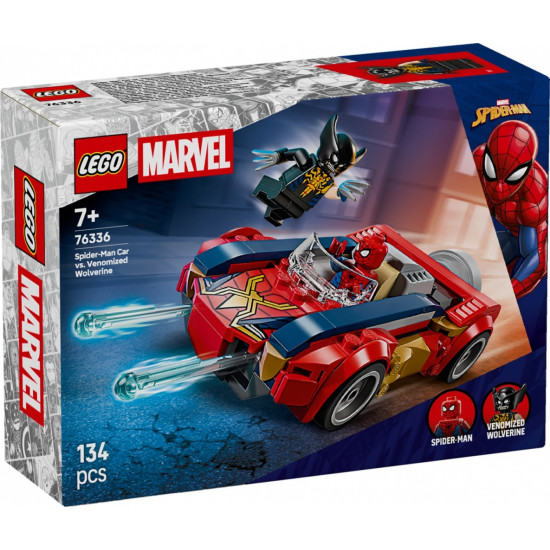 Klocki Super Heroes 76336 Spider-Man w samochodzie kontra zvenomowany Wolverine