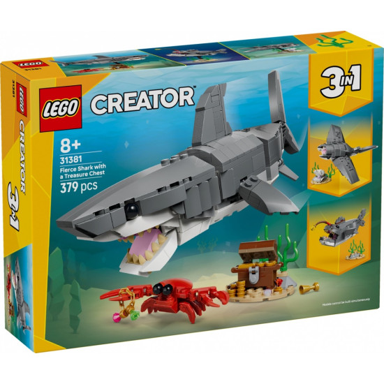 Klocki Creator 31381 Groźny rekin i skrzynia ze skarbem
