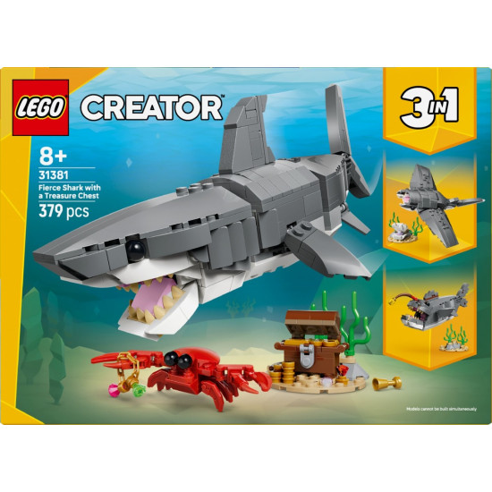 Klocki Creator 31381 Groźny rekin i skrzynia ze skarbem