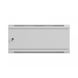 Szafa instalacyjna rack wisząca 19 cali 4U 600x450 szara drzwi metalowe (flat pack)