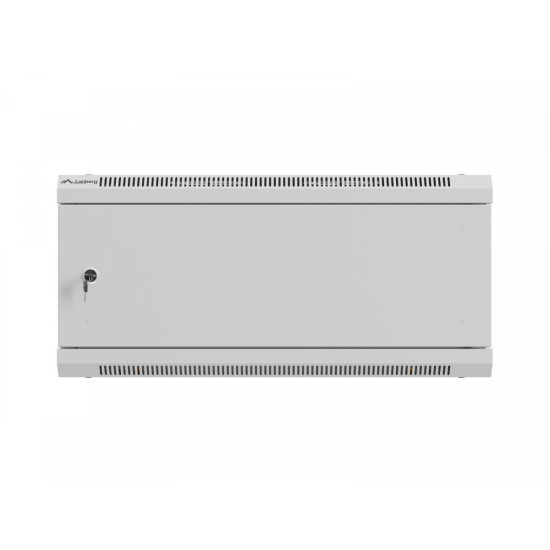 Szafa instalacyjna rack wisząca 19 cali 4U 600x450 szara drzwi metalowe (flat pack)