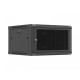 Szafa instalacyjna rack wisząca 19 cali 6U 600x600 czarna drzwi perforowane (flat pack) 