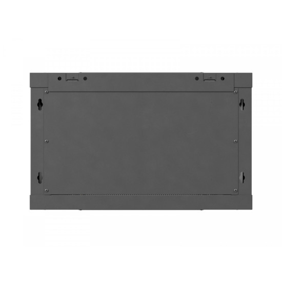 Szafa instalacyjna rack wisząca 19 cali 6U 600x600 czarna drzwi perforowane (flat pack) 
