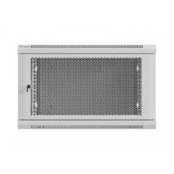 Szafa instalacyjna rack wisząca 19 cali 6U 600x600 szara drzwi perforowane (flat pack) 