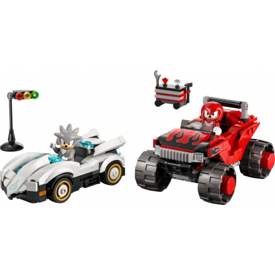 Klocki Sonic 77118 Silver w samochodzie kontra Knuckles w monster trucku