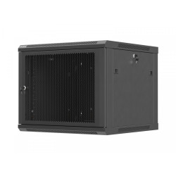 Szafa instalacyjna rack wisząca 19 cali 9U 600x600 czarna drzwi     perforownae ( flat pack) 
