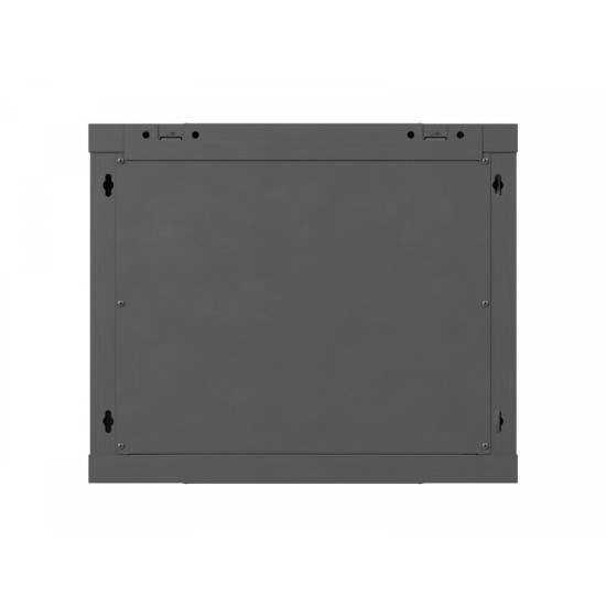 Szafa instalacyjna rack wisząca 19 cali 9U 600x600 czarna drzwi     perforownae ( flat pack) 