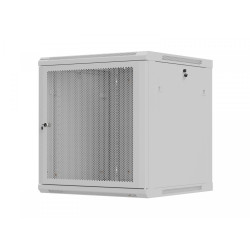 Szafa instalacyjna rack wisząca 12U 600x600 szara drzwi perforowane (flat pack) 