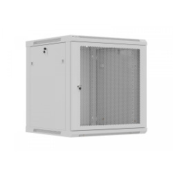 Szafa instalacyjna rack wisząca 12U 600x600 szara drzwi perforowane (flat pack) 