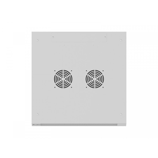 Szafa instalacyjna rack wisząca 12U 600x600 szara drzwi perforowane (flat pack) 