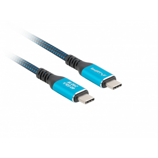 Kabel USB-C M/M USB4 0,5m 240W 8K 60HZ czarno-niebieski 