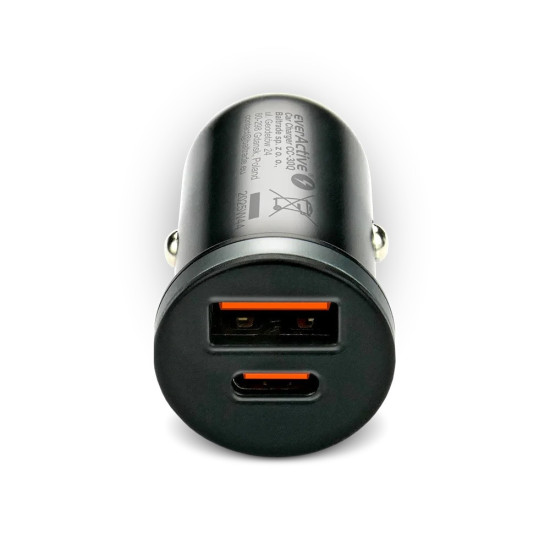 Ładowarka samochodowa CC-30Q QC3.0 35W 1X USB + 1X USB-C PD czarna