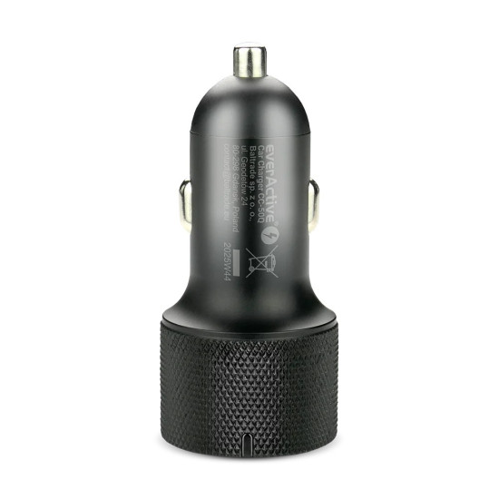 Ładowarka samochodowa CC-50Q QC3.0 75W 1X USB + 1X USB-C PD czarna