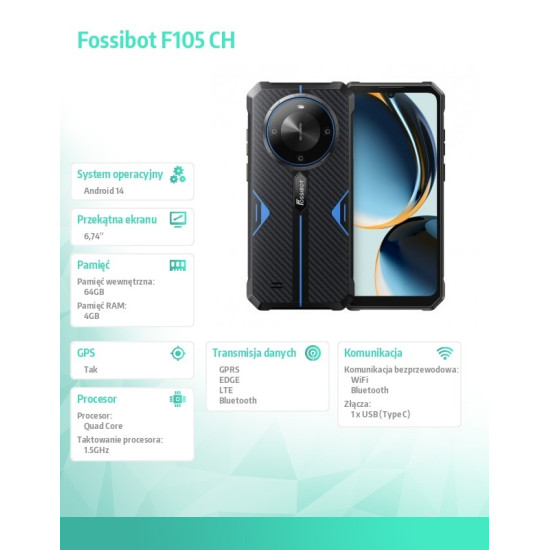 Smartfon F105 blue CH