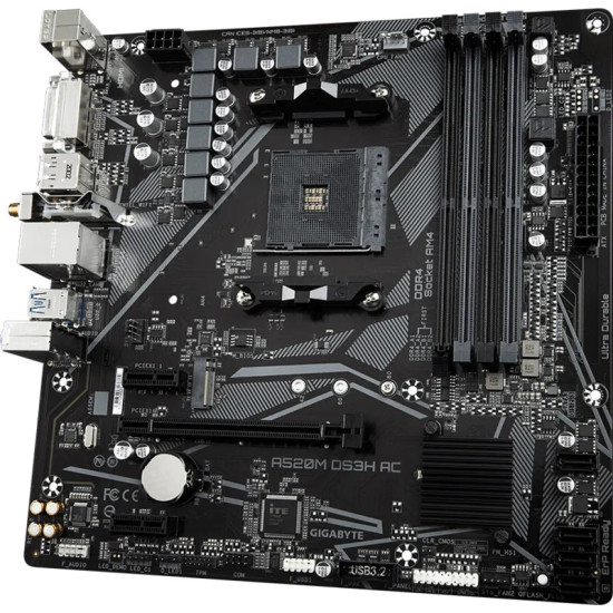 Płyta główna A520M DS3H AC AM4 4DDR4 /HDMI/DVI/DP M.2 mATX 