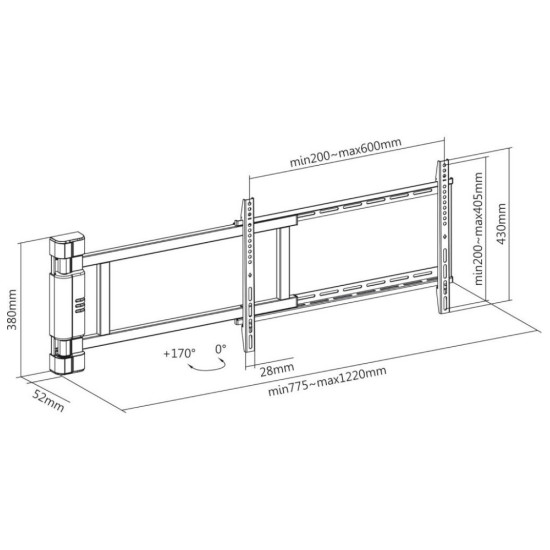 Uchwyt ścienny 32-75 cali 50kg elektryczny