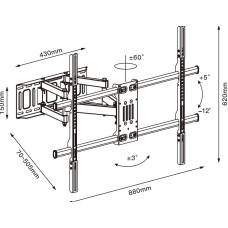 Uchwyt TV TB-854 do telewizora do 100 cali 65kg max VESA 800x600