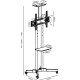 Stand wózek TV TB-ST1 do telewizora do 75 cali 45kg max VESA 600x400